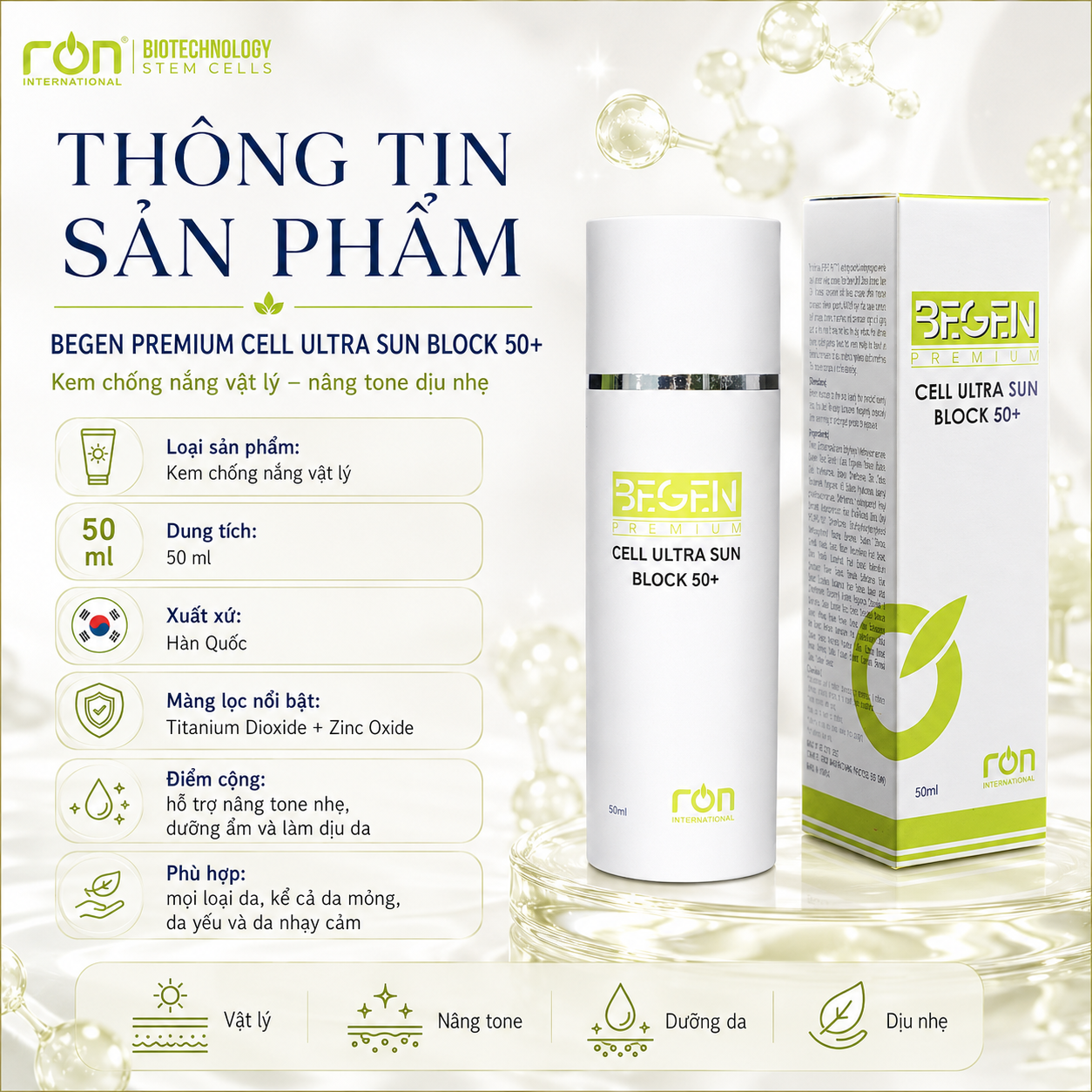 Kem Chống Nắng Tế Bào Gốc Premium Block 50+